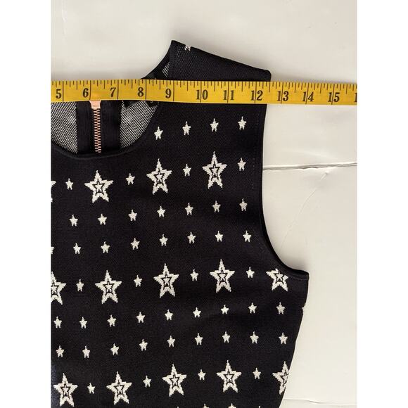 Ted Baker Mariae Sweater Dress 3 (US 8) Black Stars Jacquard Fit Flare Skater - Picture 6 of 12